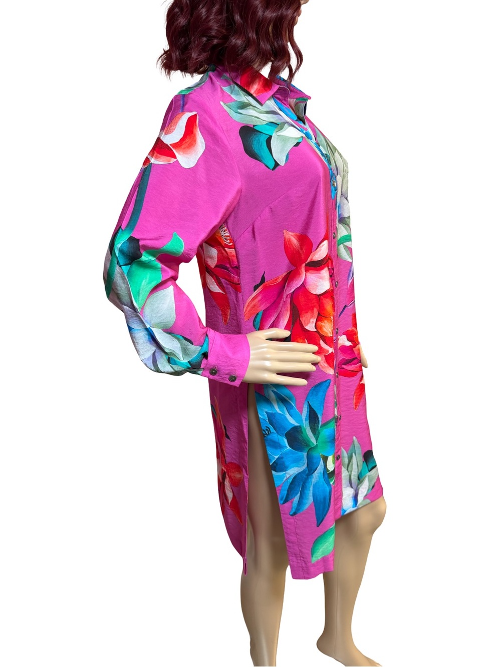 Anthropologie Maeve Sz S Pink Multi Floral Beach Cover-Up Dress (0786) - Picture 3 of 12